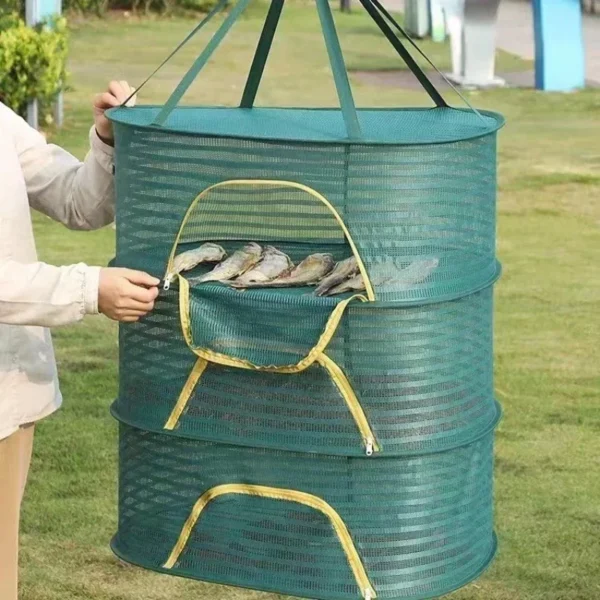 Red de secado colgante multicapa plegable portátil multifuncional para productos secos, ropa de hierbas, frutas y verduras, poliéster no tóxico